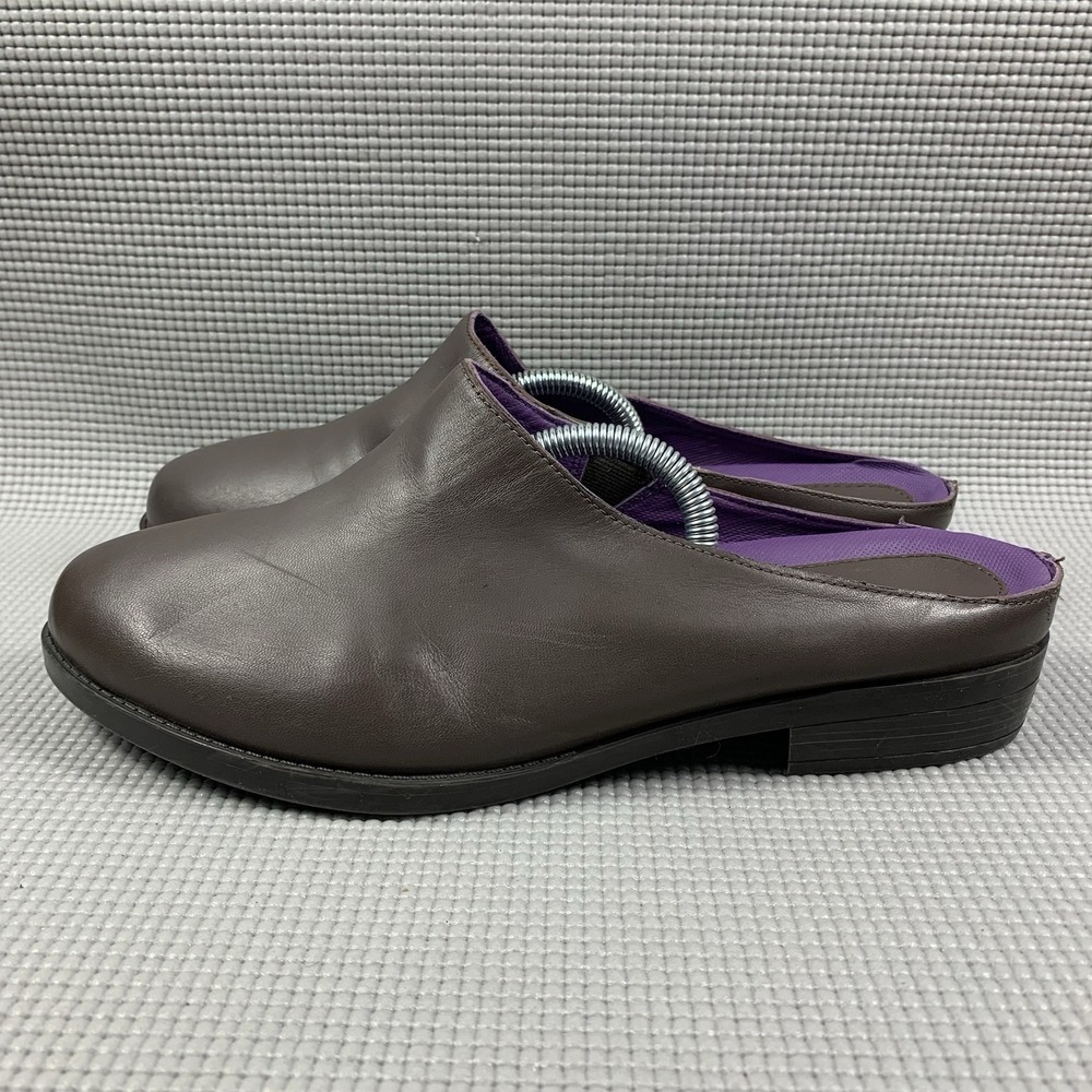 David Tate Leather Mules Margo Brown 12 Wide